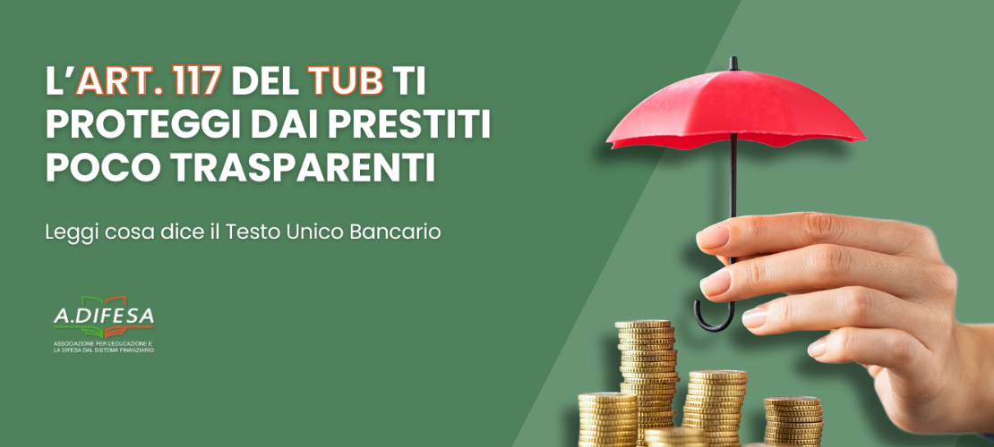 Visual ADifesa – Blog – Art 117 TUB Testo Unico Bancario